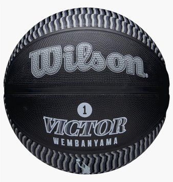 Баскетбольний м&rsquo;яч Wilson Nba Player Icon Outdoor Victor Wembanyama Black (WZ3017801XB7) WZ3017801XB7 фото