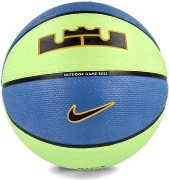 М'яч баскетбольний Nike PLAYGROUND 2.0 8P L JAMES DEFLATED LIME N.100.4372.395.07 фото